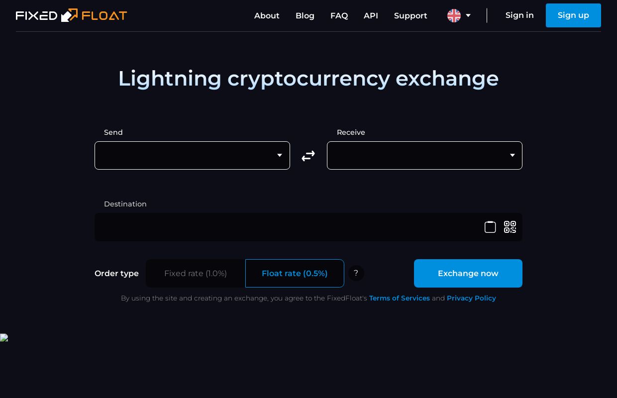 FixedFload|Momentary cryptocurrency exchange