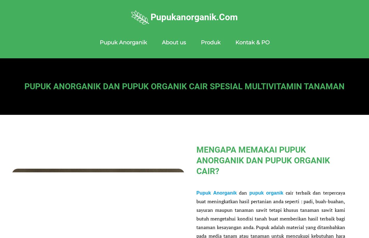 Pupuk Anorganik serta Pupuk Organik terbaik dan terpercaya