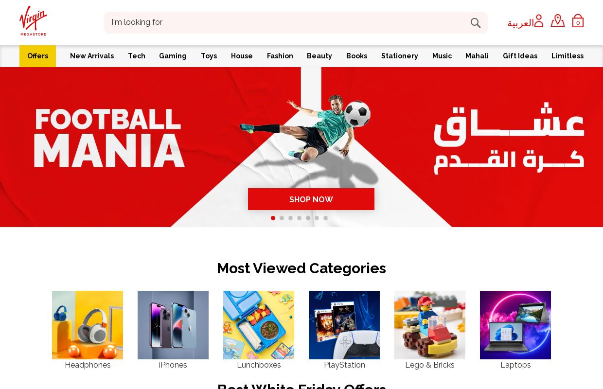 Virgin Megastore KSA | Electronics, Beauty, House, Stationery, Toys, Books, Movies and More