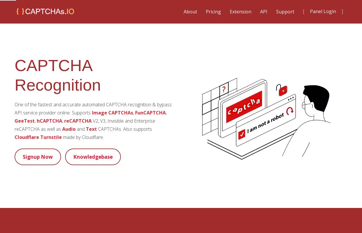 Cheap CAPTCHA Solver & CAPTCHA Recognition API Web Service Provider - CAPTCHAs.IO