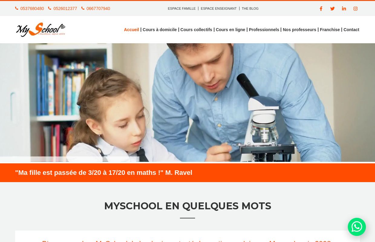 MySchool - Cours Particuliers à Domicile Depuis 2008