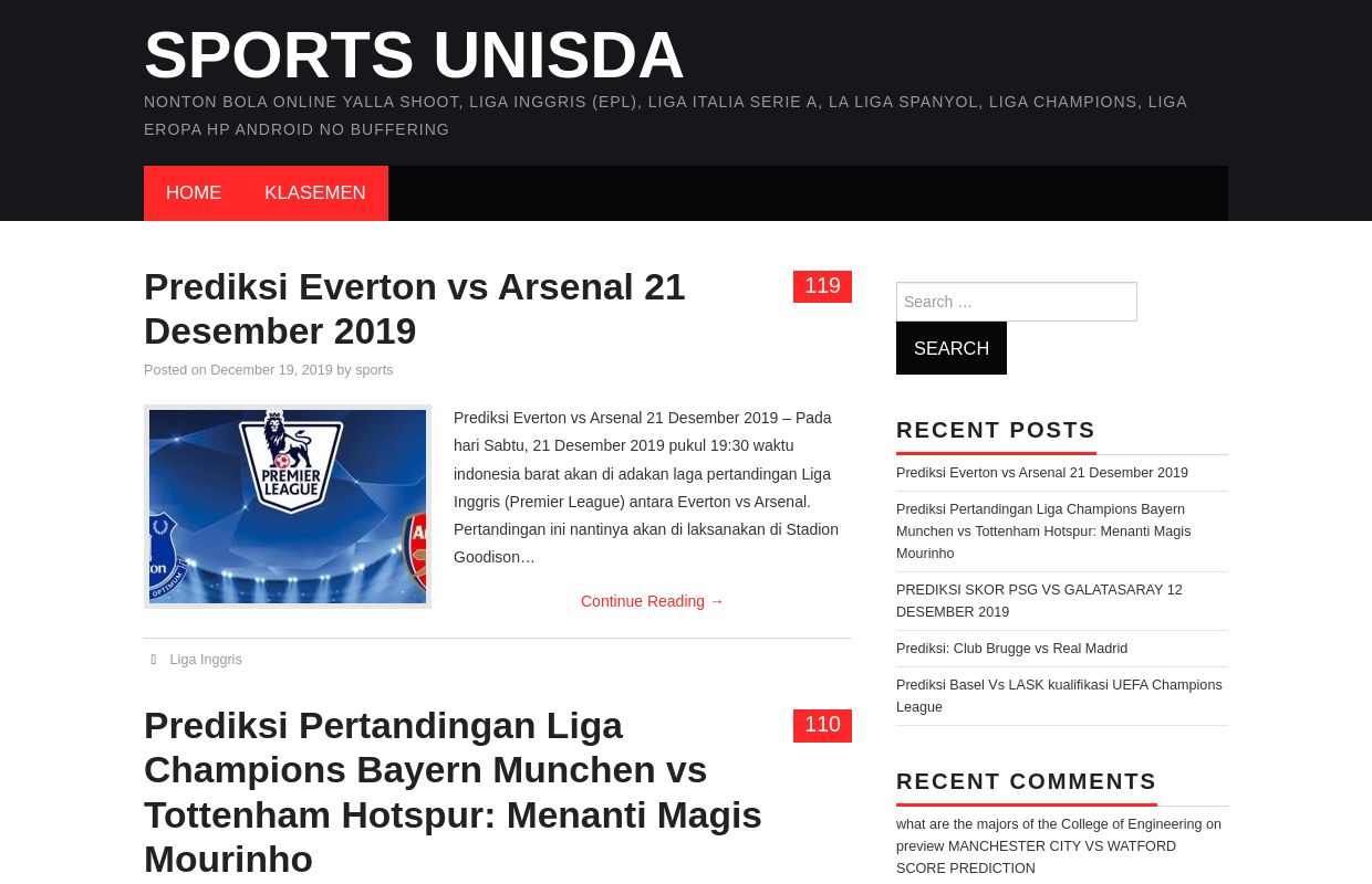 Sports UNISDA - Nonton Bola Online Yalla Shoot, Liga Inggris (EPL), Liga Italia Serie A, La Liga Spanyol, Liga Champions, Liga Eropa HP Android No Buffering