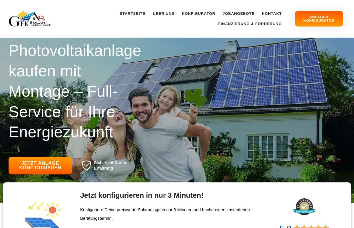 Photovoltaikanlage kaufen mit Montage - GFK Solar