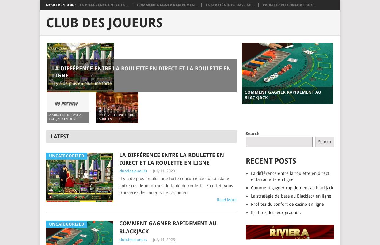 CLUB DES JOUEURS – My WordPress Blog
