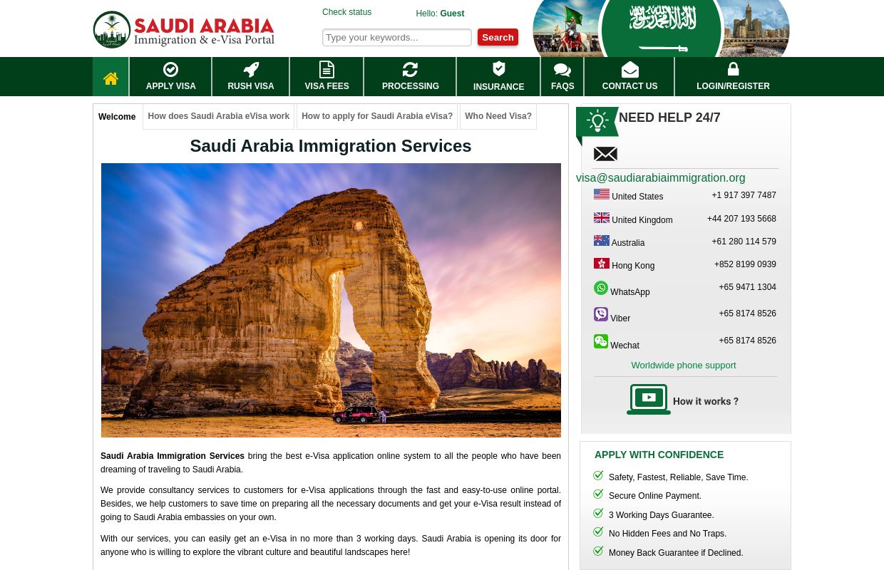 Obtain Saudi Arabia eVisa - Saudi Arabia Immigration Services