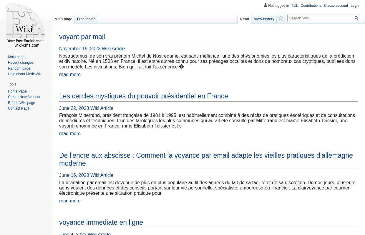 voyant par mail - homepage