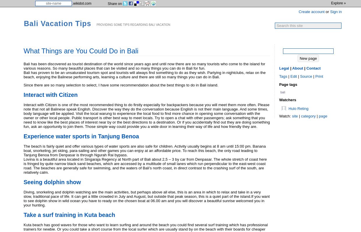 What Things are You Could Do in Bali - Bali Vacation Tips