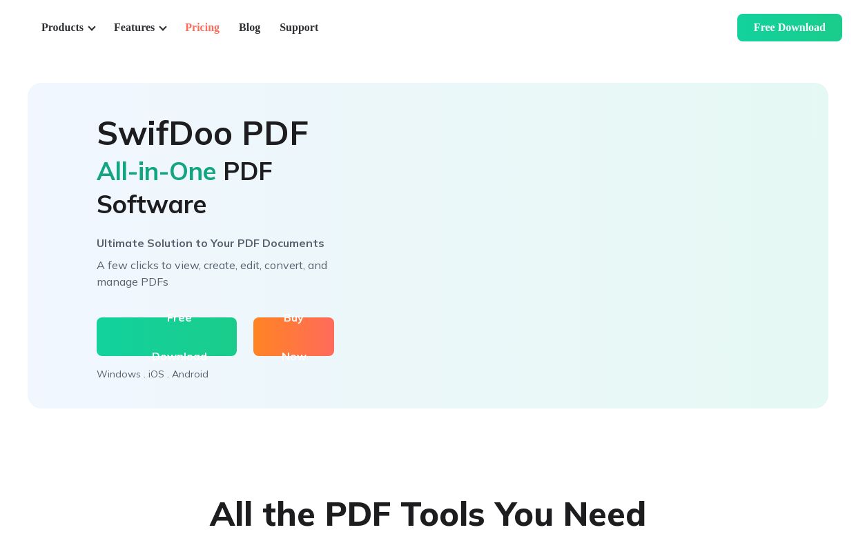 SwifDoo PDF - A comprehensive PDF tool to Create,Convert , Edit, and Sign Docs