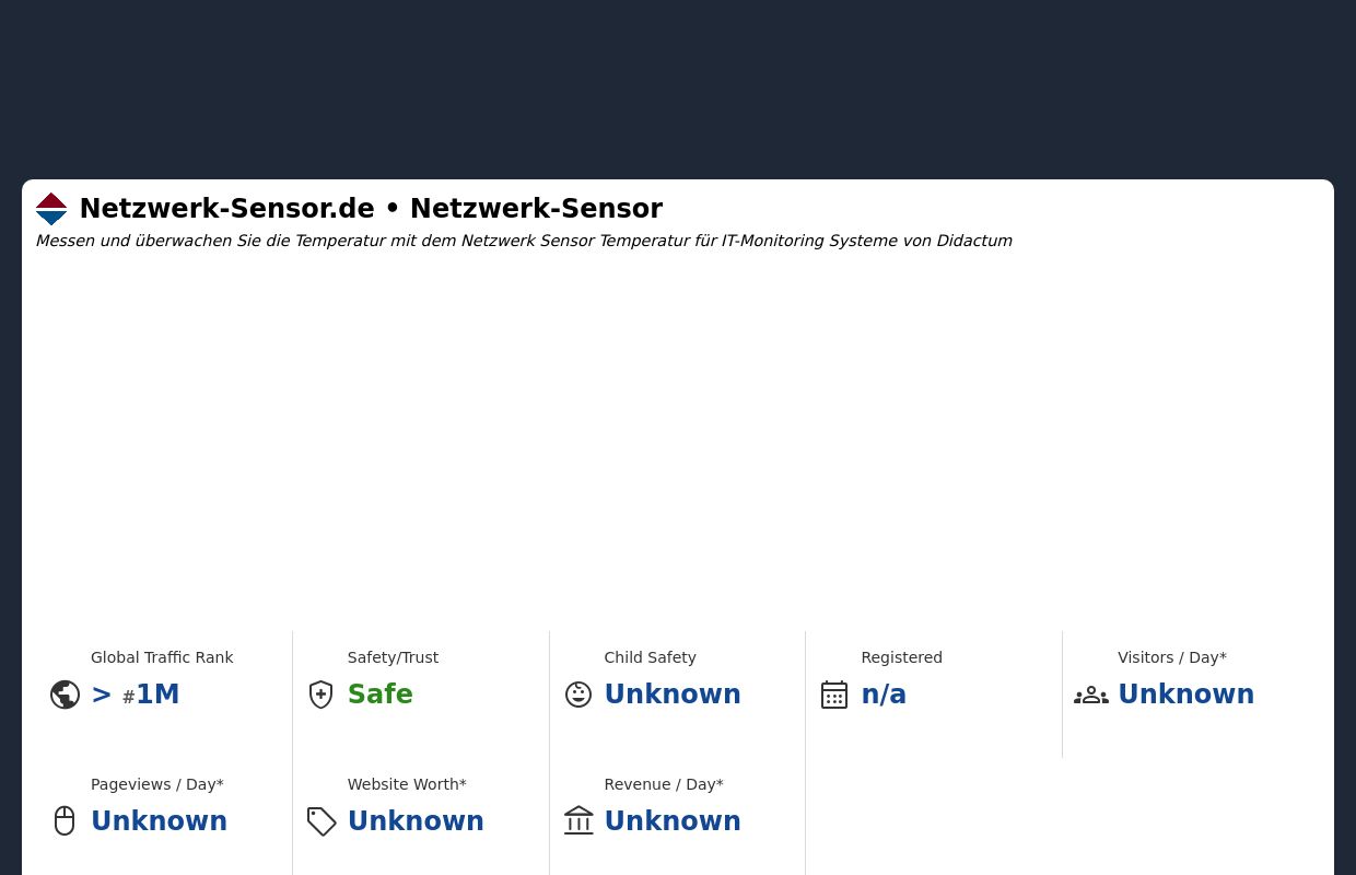 Netzwerk-Sensor.de - Netzwerk Sensor für die LAN basierte Temperaturüberwachung