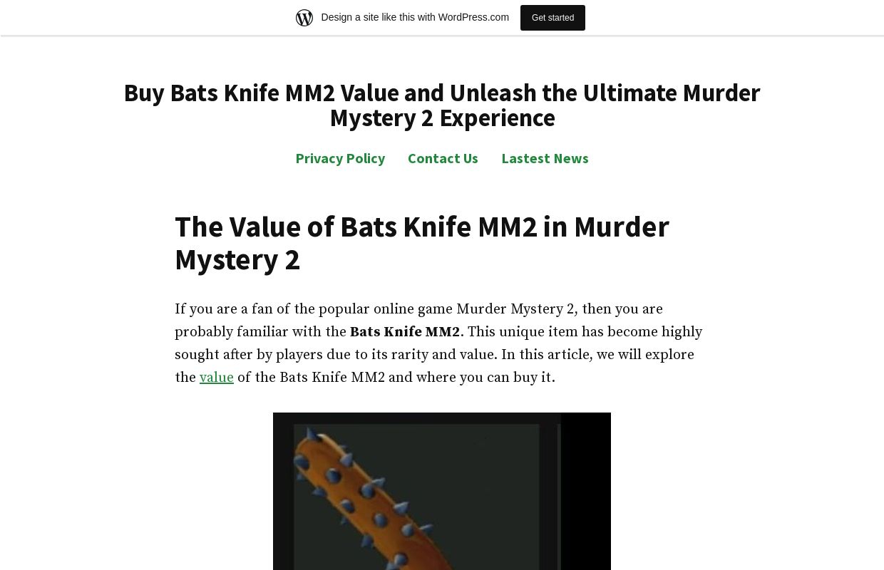 Buy Bats Knife MM2 Value and Unleash the Ultimate Murder Mystery 2 Experience