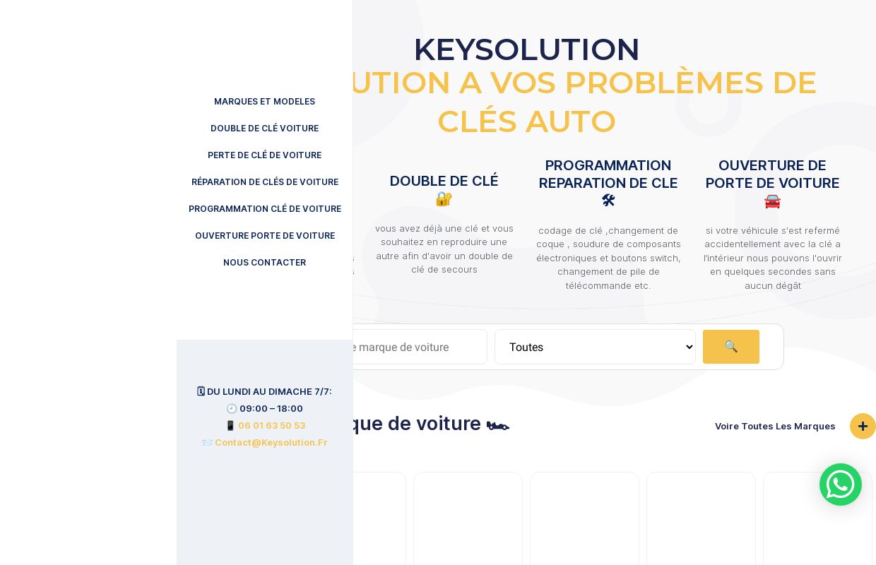 Serrurier Automobile - Réparation, double et programmation, perte de clé de voiture paris île de France | KEYSOLUTION