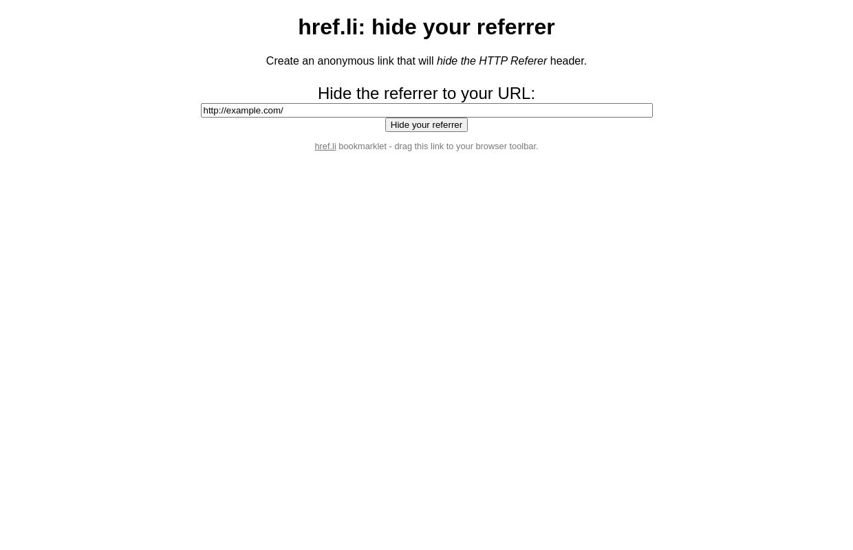 href.li: hide your referrer