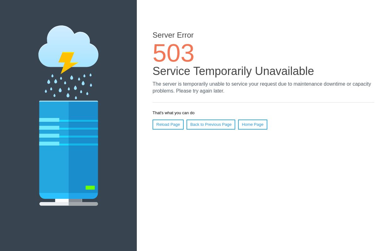 503 Service Temporarily Unavailable