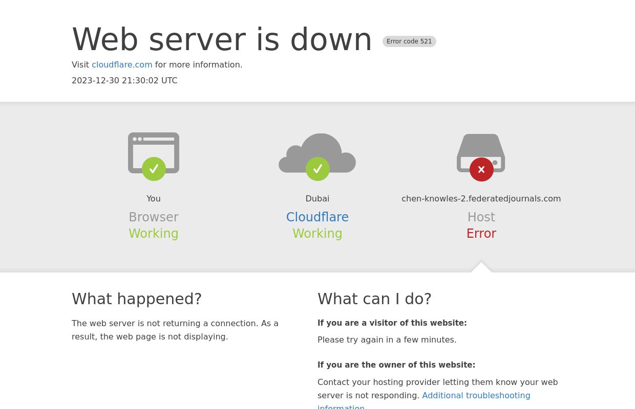 chen-knowles-2.federatedjournals.com | 521: Web server is down