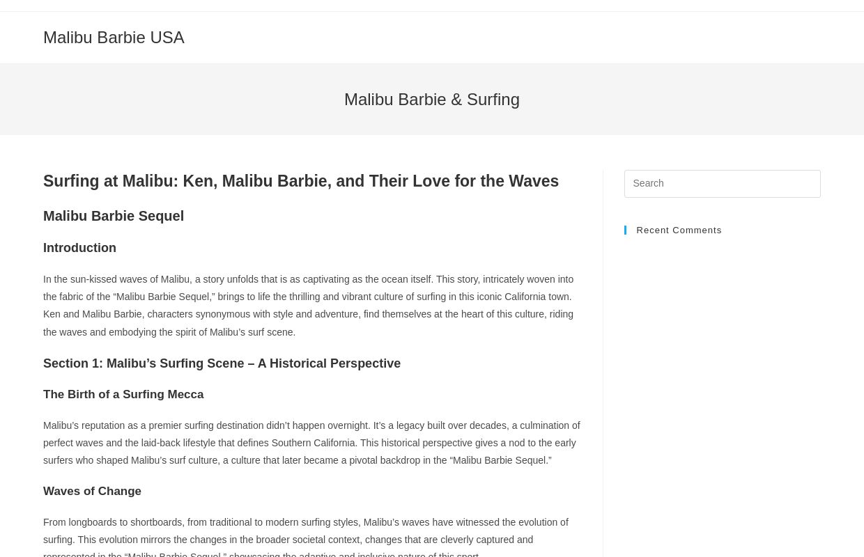 Malibu Barbie & Surfing - Malibu Barbie USA