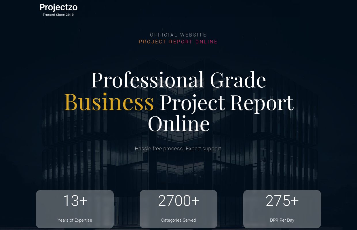 Project Report Online® Official Website