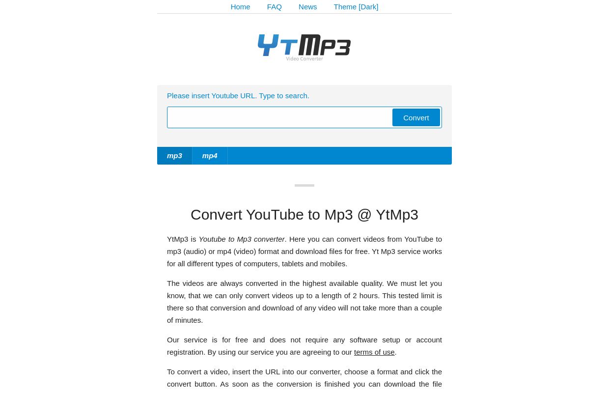 Convert YouTube video to Mp3 by YtMp3