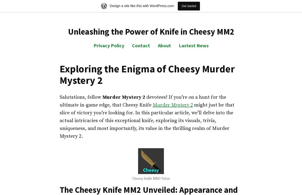 Unleashing the Power of Knife in Cheesy MM2