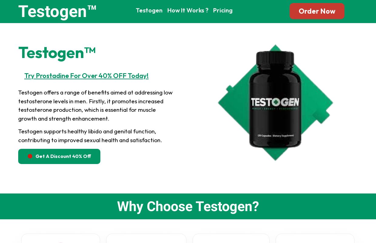 Testogen(0fficial) | 40% Discount Today -