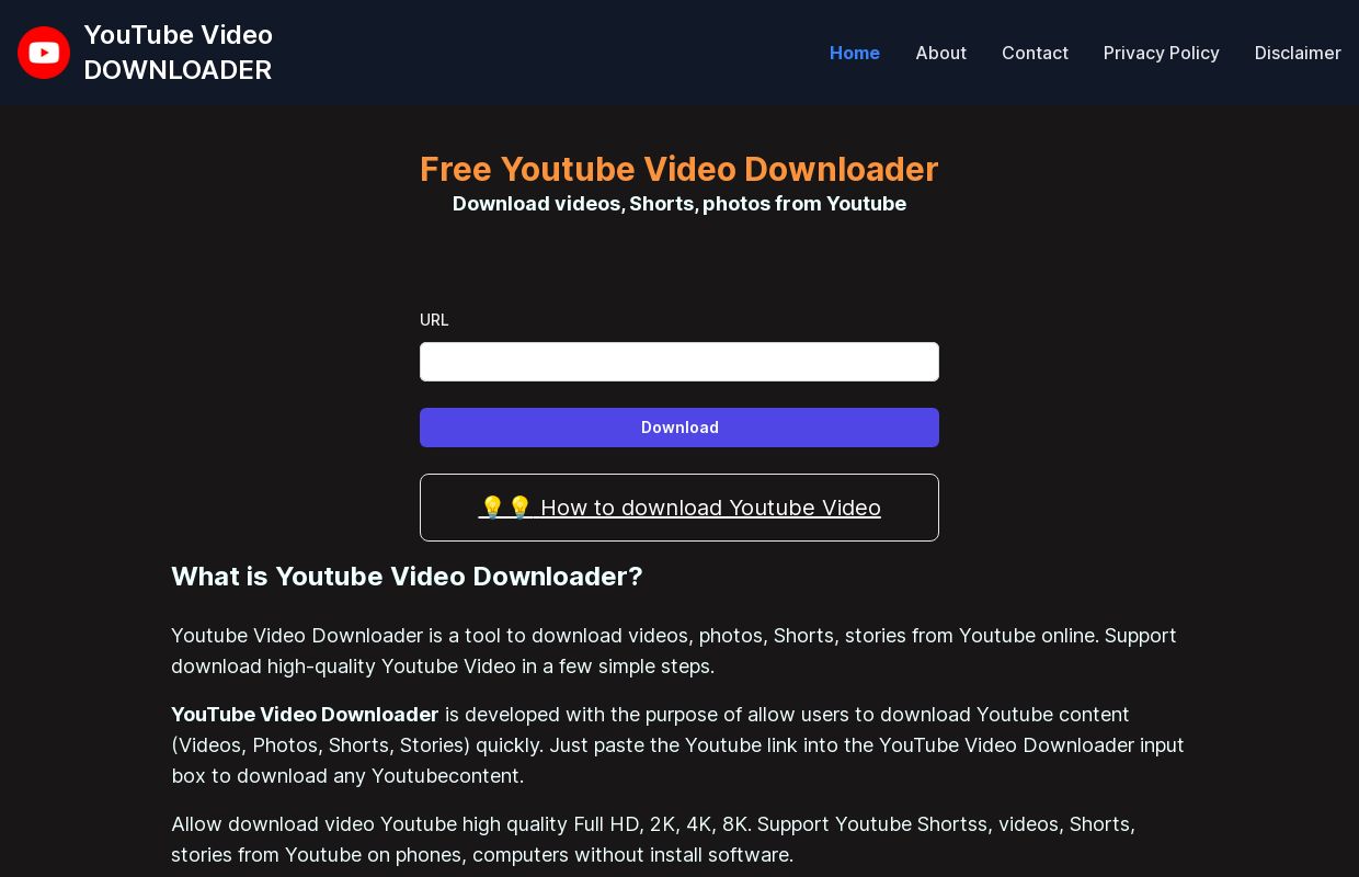 YouTube Video Downloader | Download Youtube Shorts, Videos, Post - YouTube Video Downloader