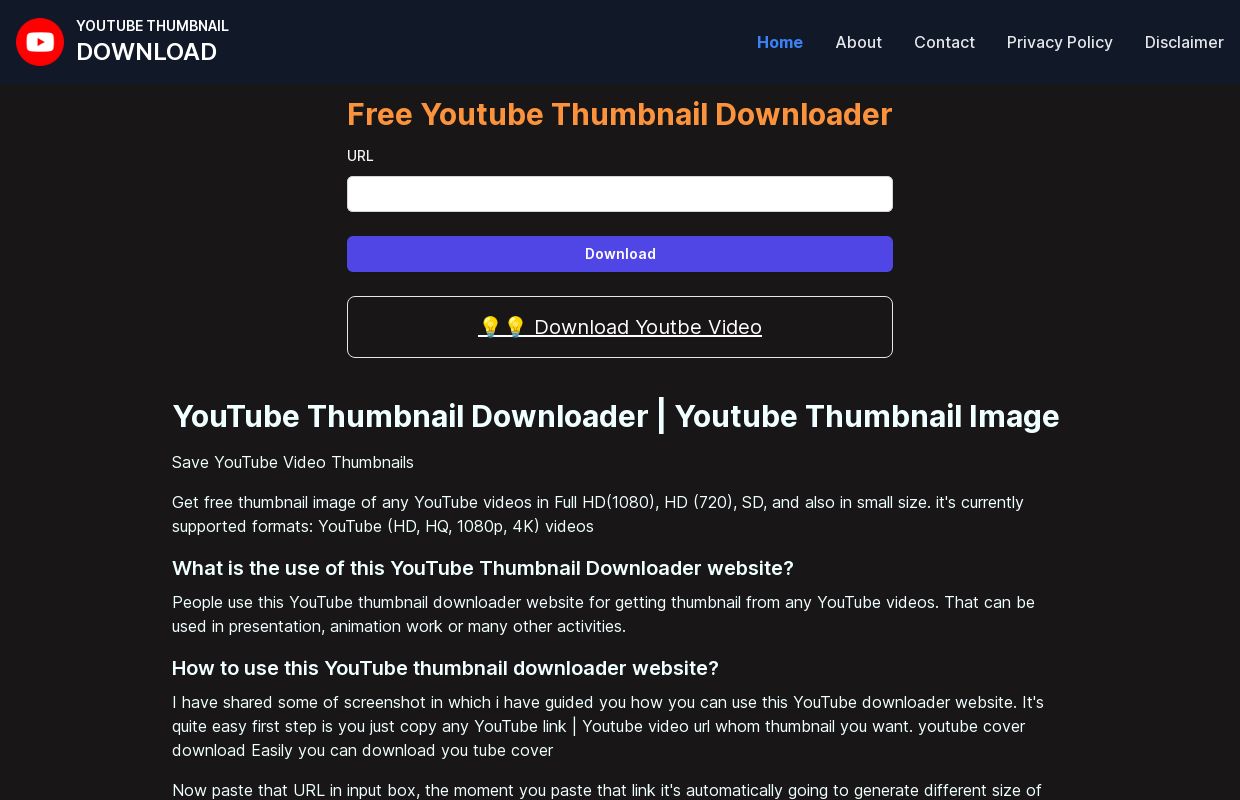 Youtube Thumbnail Download