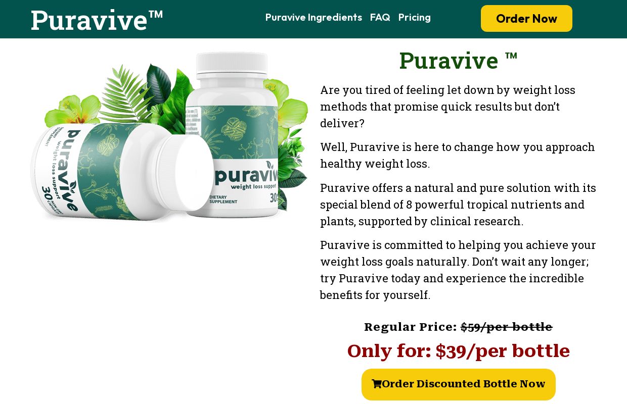 Puravive - Official Website -Get 78% Off Today