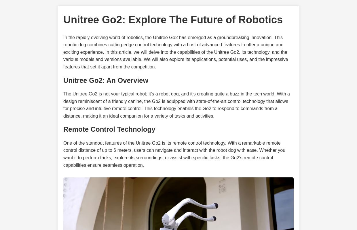 Unitree Go2: Explore The Future of Robotics