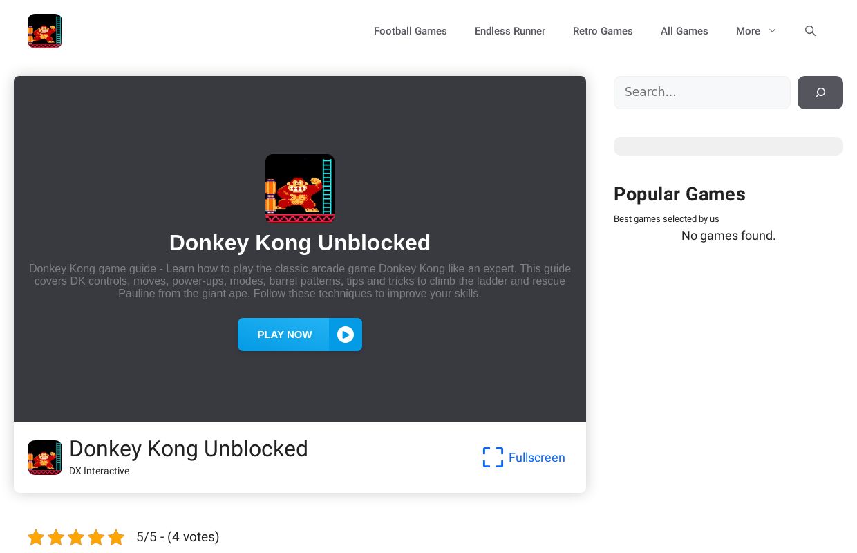 Donkey Kong - Unblocked & Free