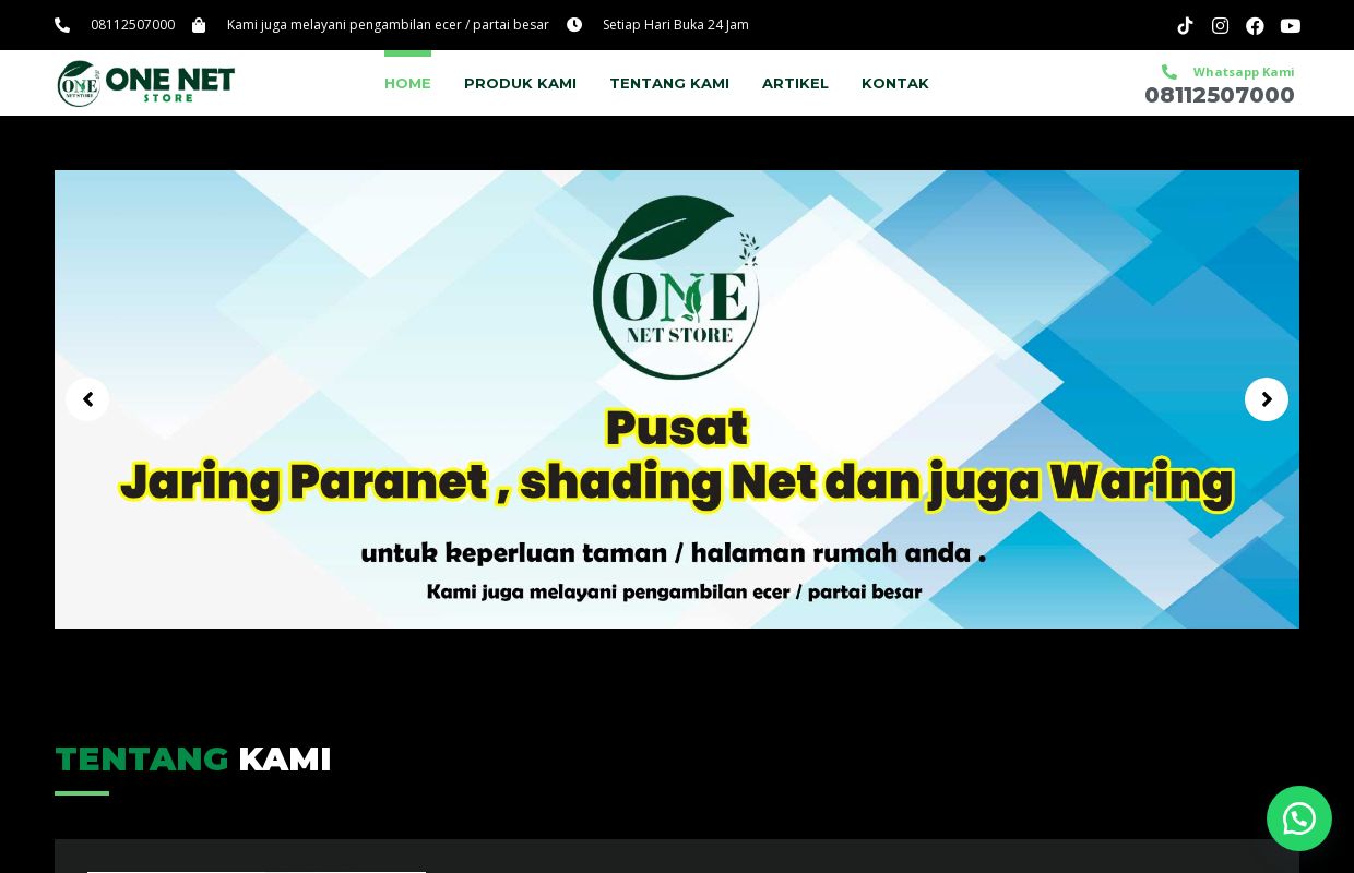 One Net Store – ONE NET STORE bergerak di bidang penjualan Jaring Paranet , Shading Net dan juga Waring untuk keperluan taman / halaman rumah anda – One Net Store – Kami juga melayani pengambilan ecer / partai besar