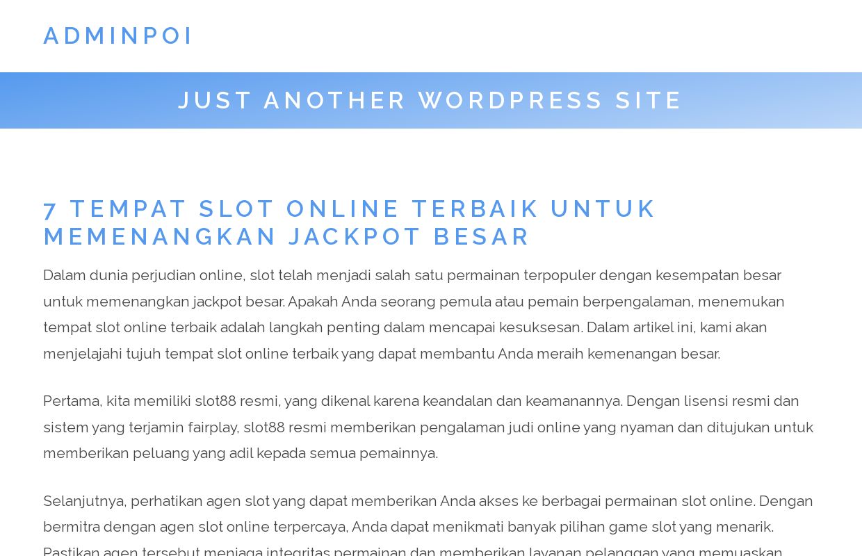 adminpoi - Just another WordPress site