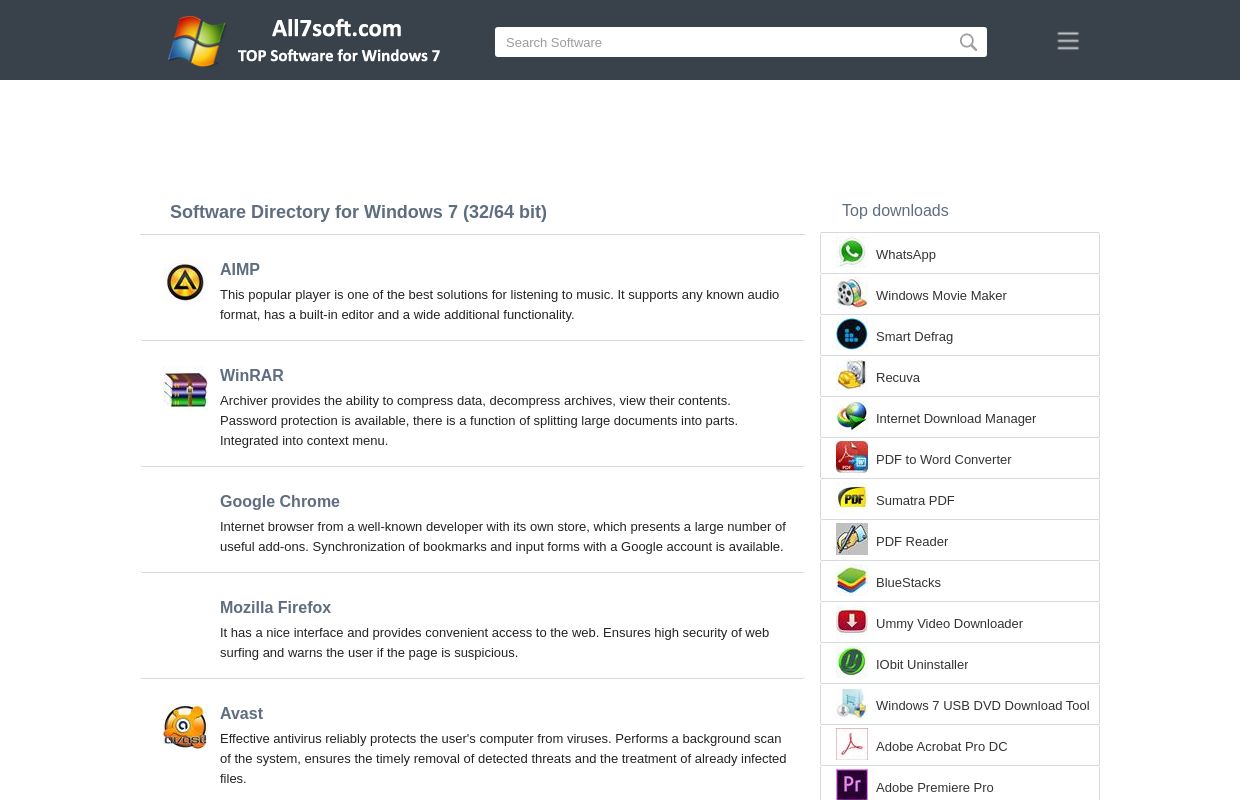 Software Directory for Windows 7 (32/64 bit) in English