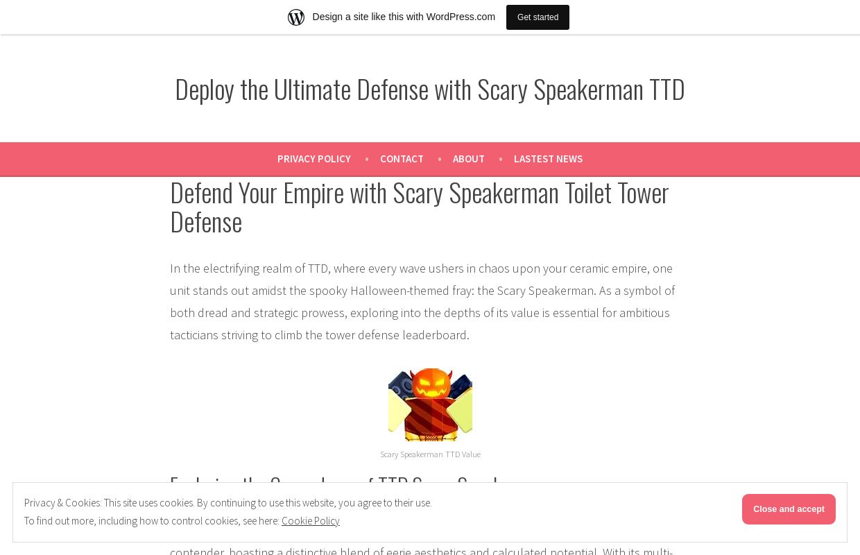 Deploy the Ultimate Defense with Scary Speakerman TTD