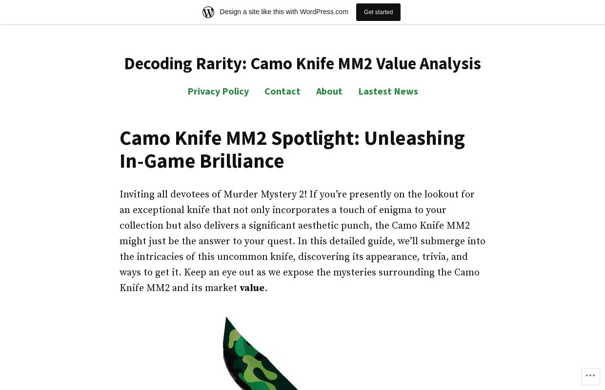 Decoding Rarity: Camo Knife MM2 Value Analysis