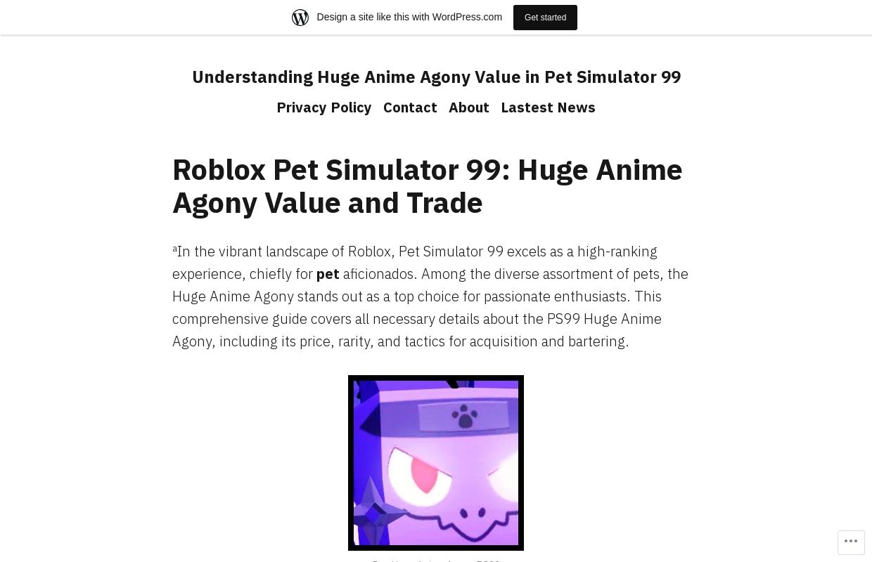 Understanding Huge Anime Agony Value in Pet Simulator 99