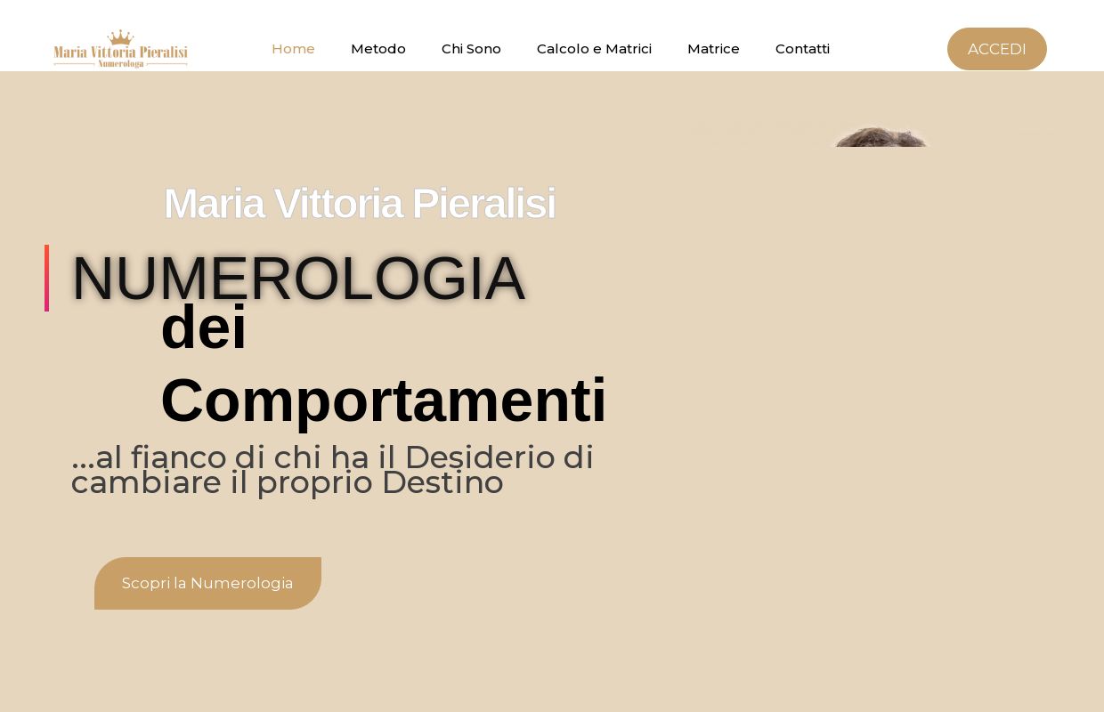 Maria Vittoria Pieralisi - Numerologia dei Comportamenti - Homepage