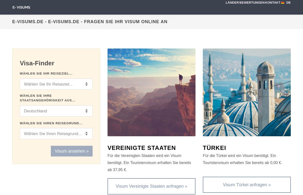 e-visums.de - Fragen Sie Ihr Visum online an | e-visums.de