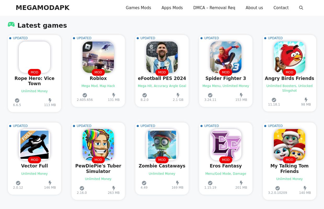 MEGAMODAPK - Latest Android Mods and APK Updates