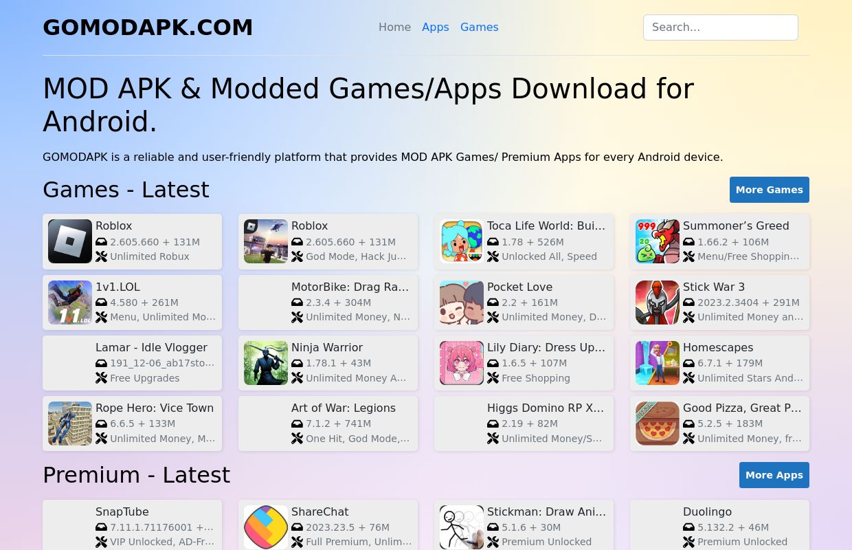 GOMODAPK.COM - Mod APK & Modded Games/Apps Download Center