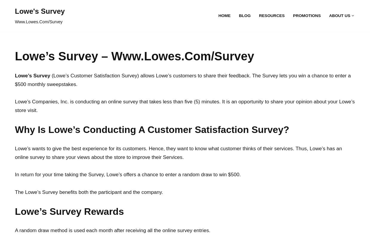 Www.Lowes.Com/Survey - Take Lowe’s Survey To Win $500