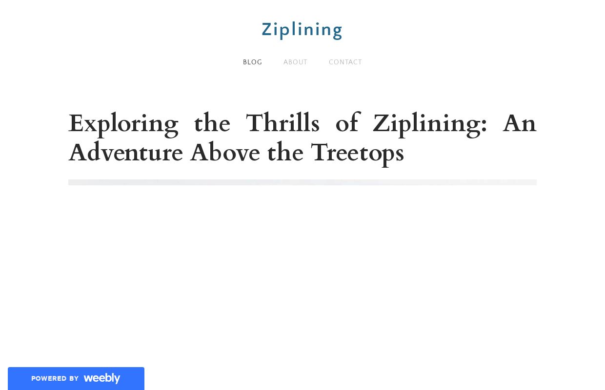 Ziplining - Blog