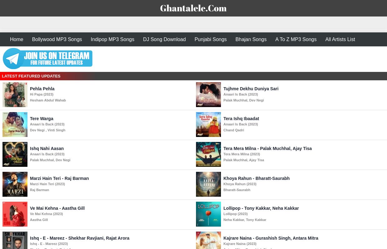 Pagalworld 2023  Latest Bollywood, Punjabi & Indian Pop Mp3 Songs - Ghantalele.com