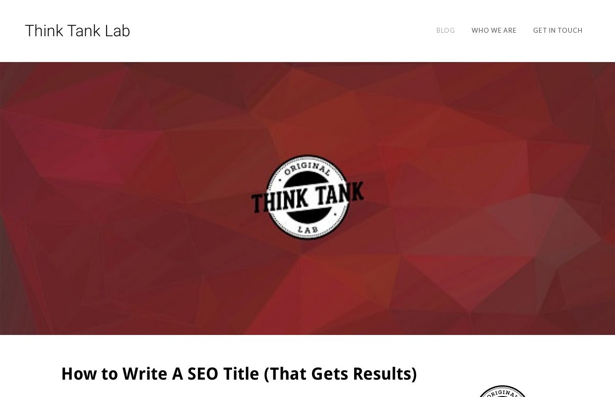 Think Tank Lab - Blog