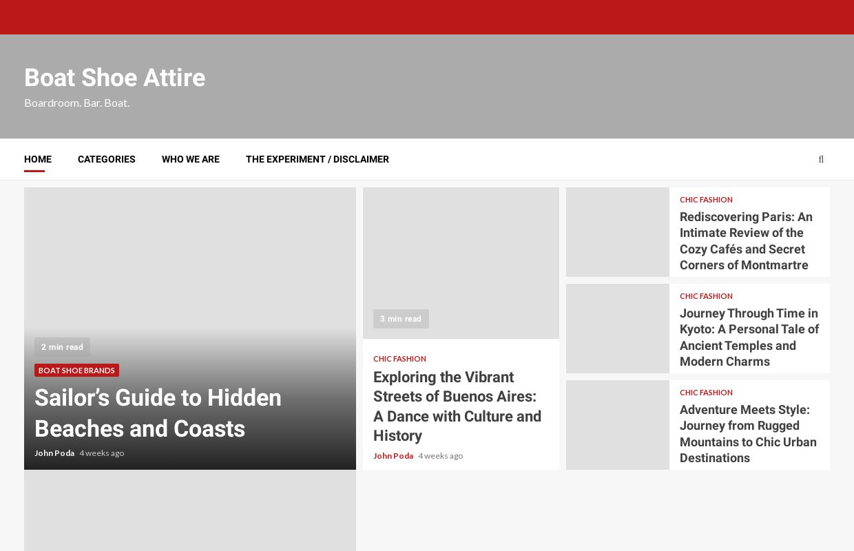 Boat Shoe Attire - Boardroom. Bar. Boat.