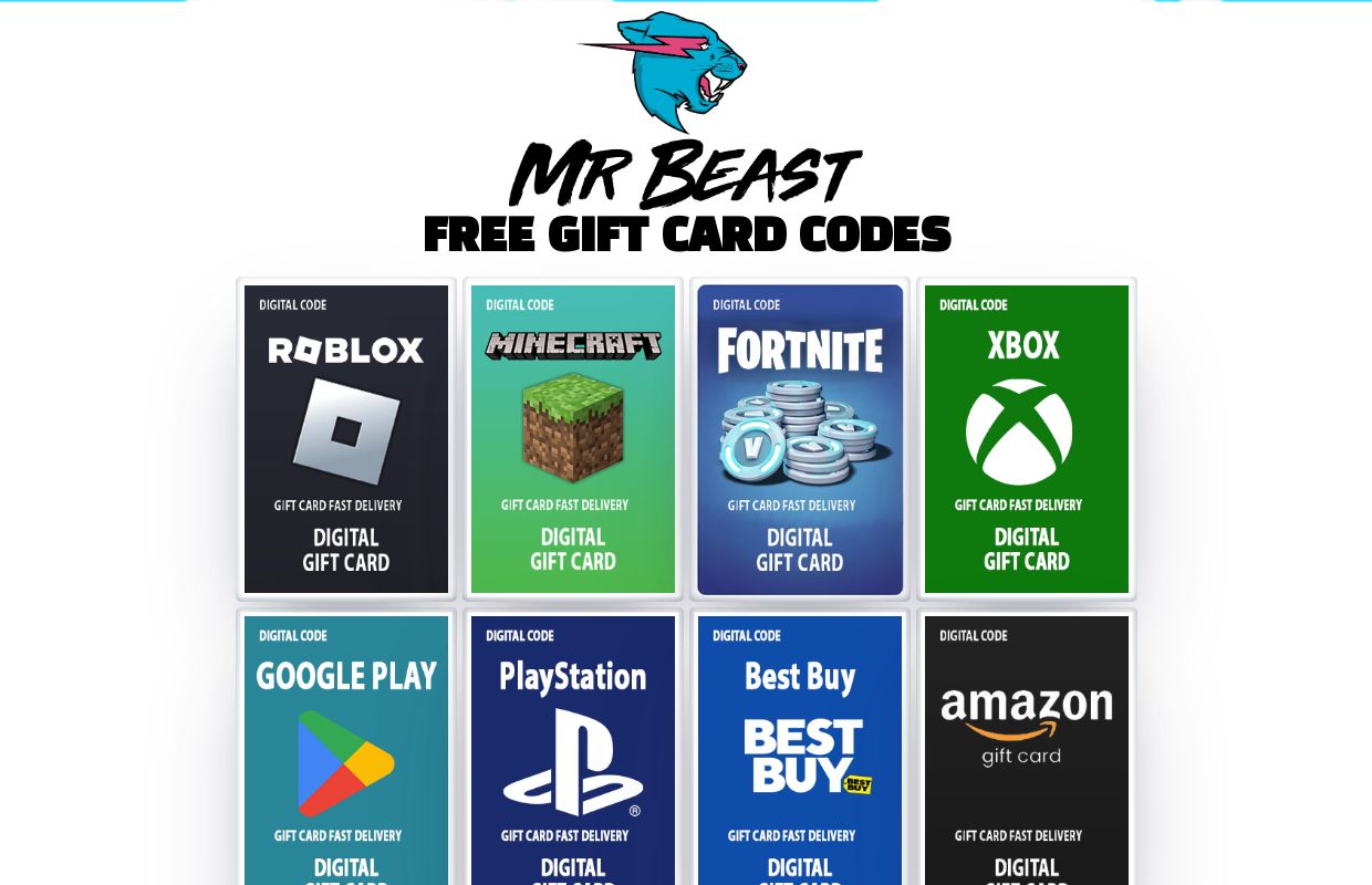 free mr beast gift cards