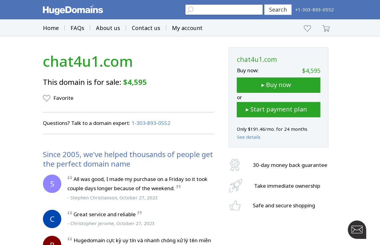 chat4u1.com is for sale | HugeDomains