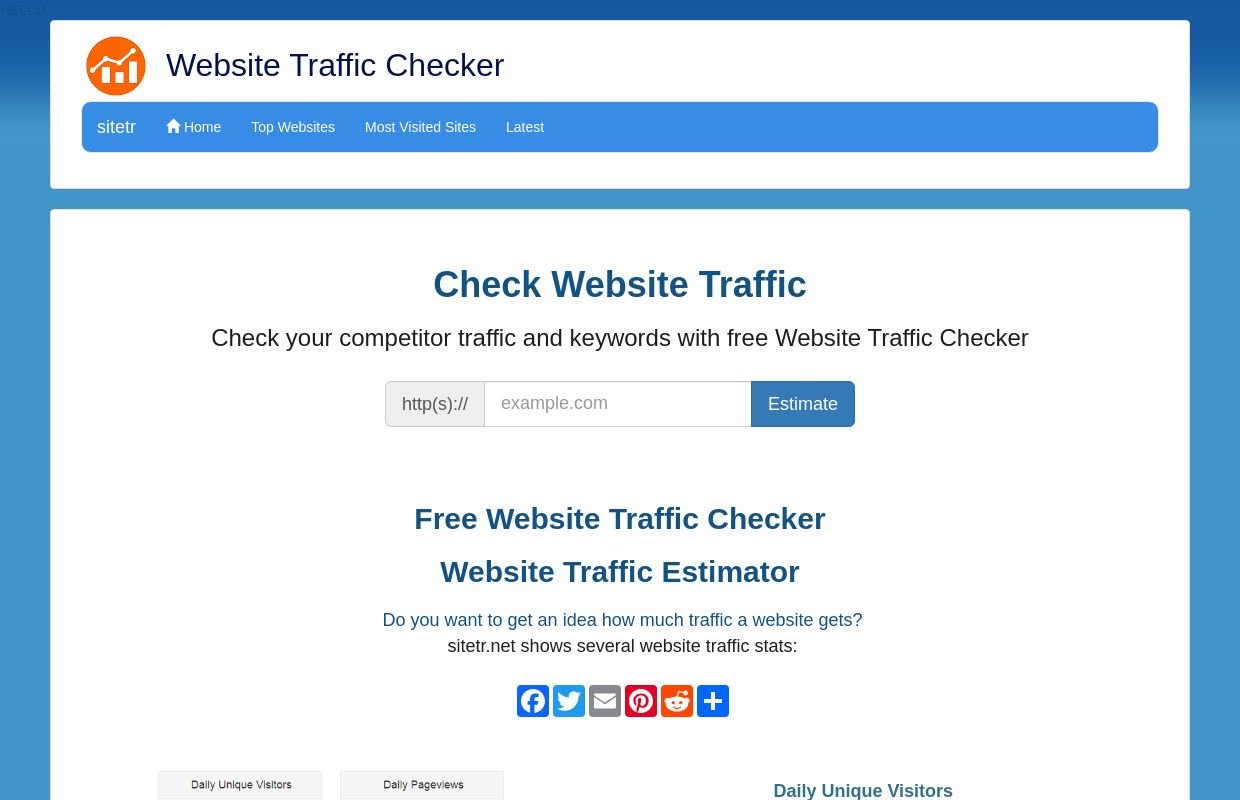 
	Website Traffic Checker | Check Website Traffic
