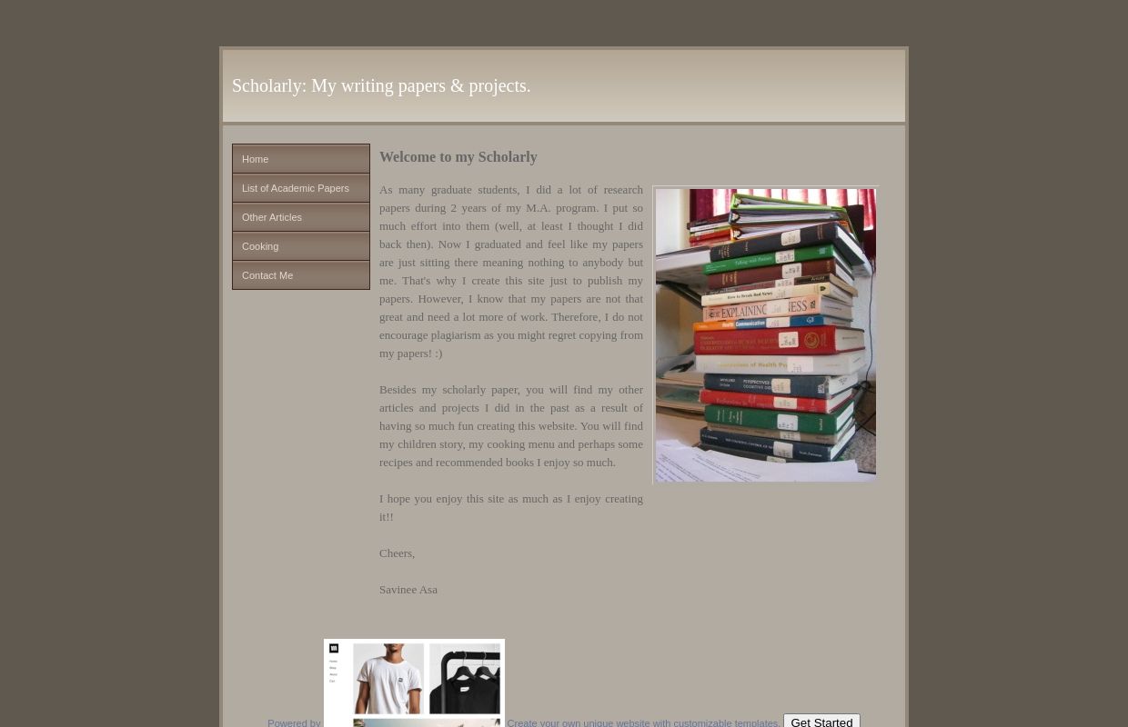  Scholarly: My writing papers & projects. - Home