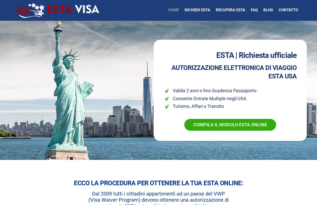 ESTA (Autorizzazione elettronica di viaggio per gli USA) | Application ESTA