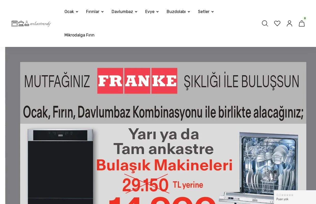 Türkiye'nin En Büyük Ankastre Alışveriş Sitesi