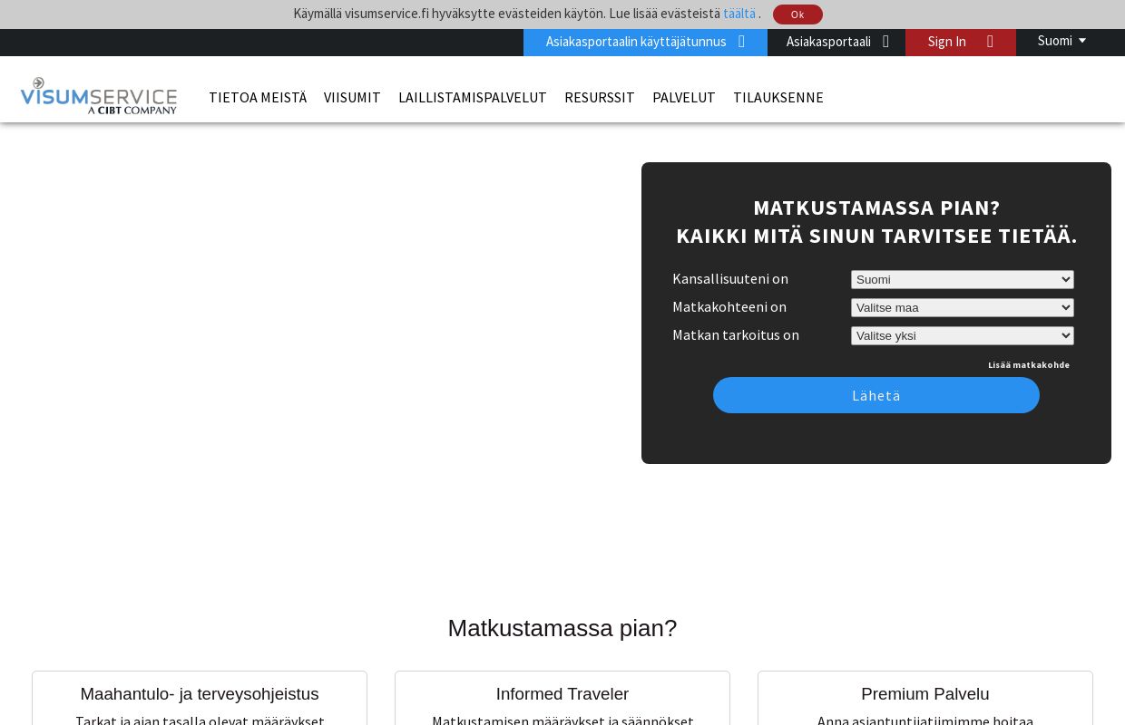 Viisumit turisti- ja liikematkoille | Nopeasti, helposti ja turvallisesti